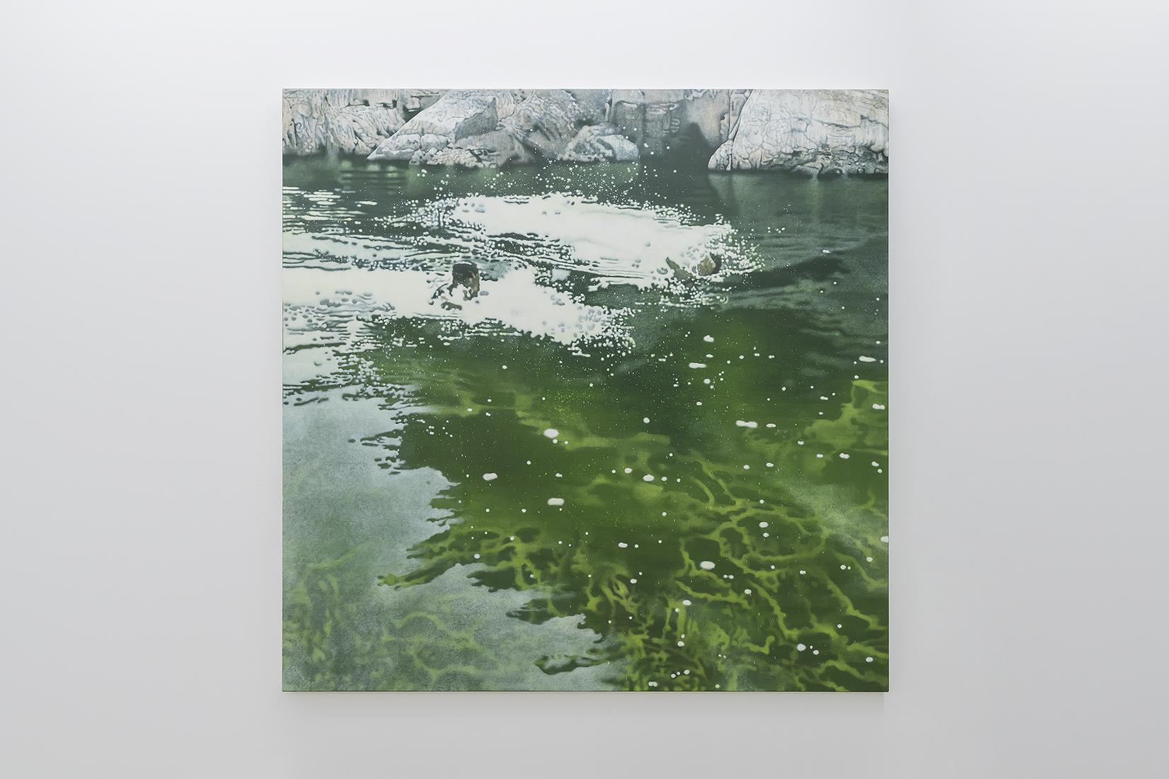 헤엄 swimming, 120x120cm, acrylic on canvas, 2024